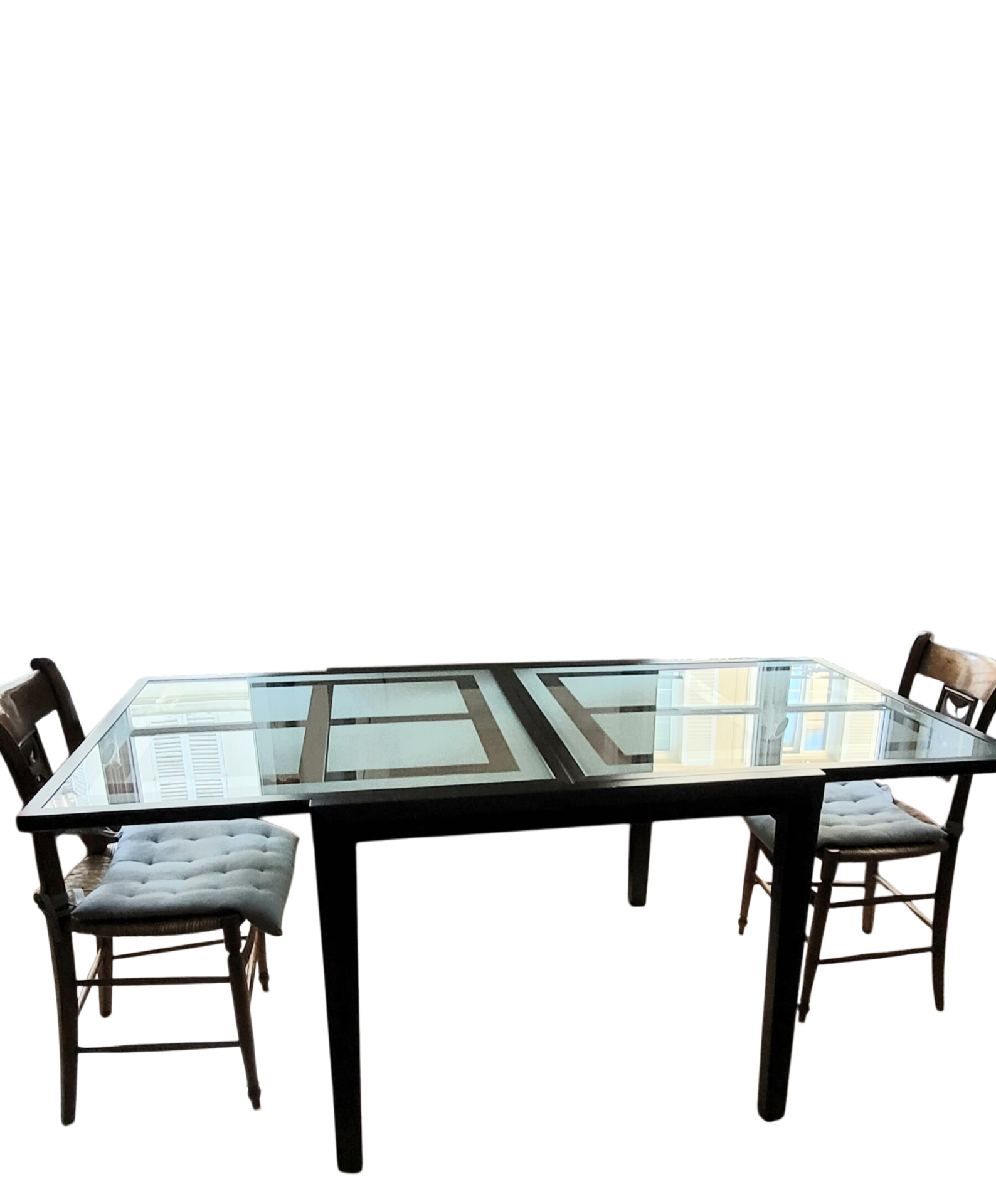 Table extensible bois wengé et verre marque italienne IDEALSEDIA – Image 2