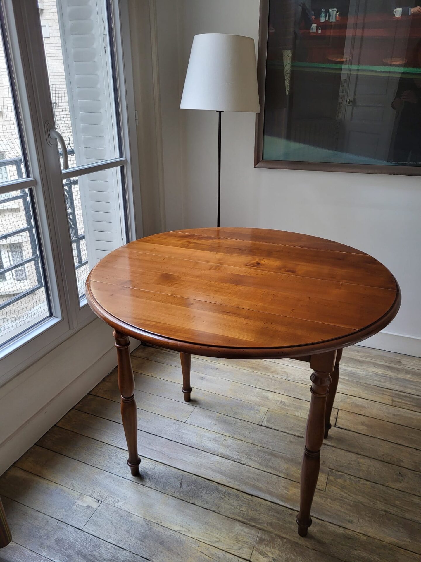 Table de salle à manger en merisier rabats pliants – Image 5