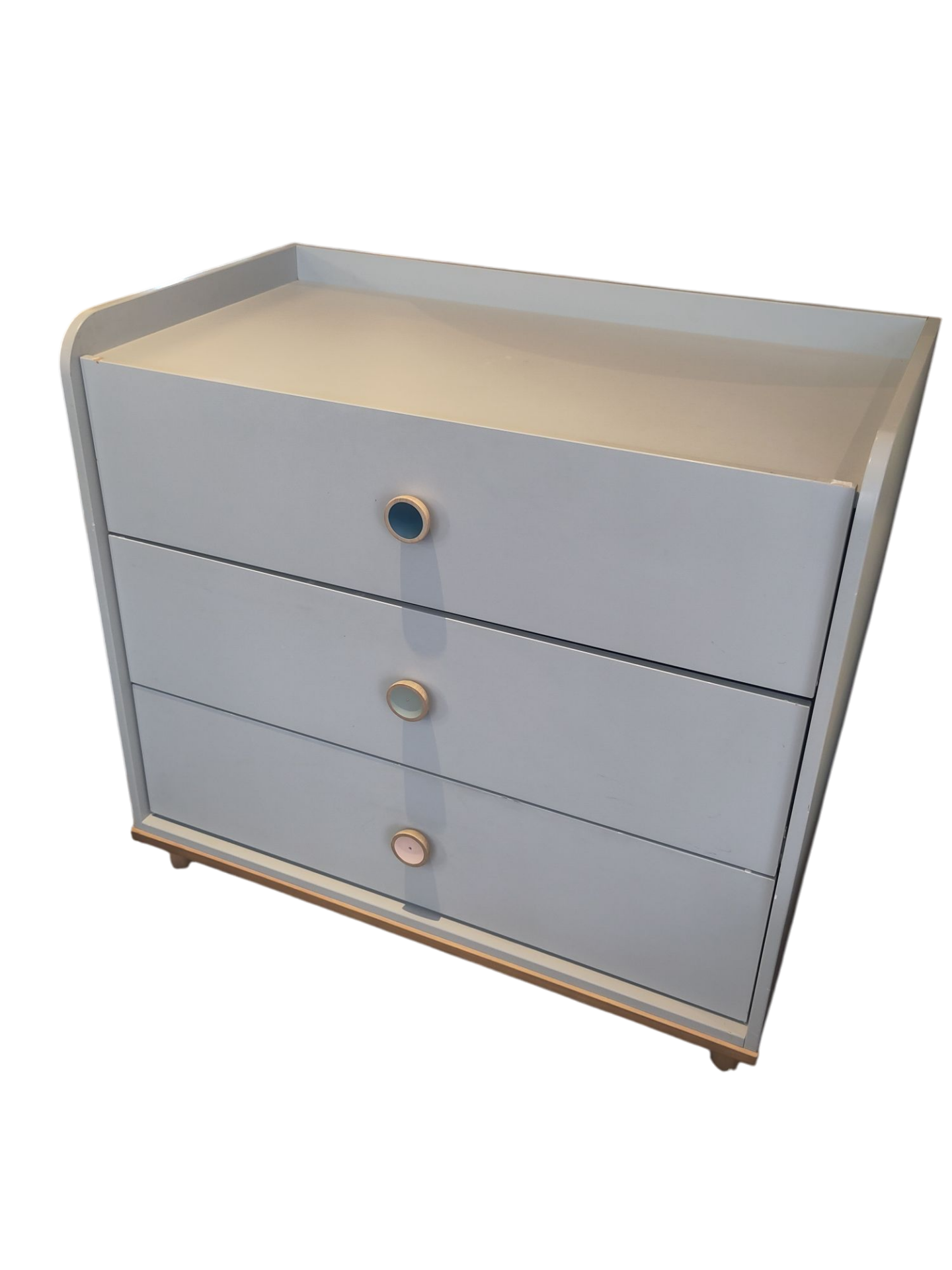 Commode grise avec 3 tiroirs