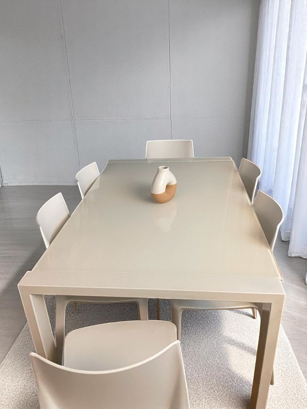 Table à manger, blanche, extensible – Image 4