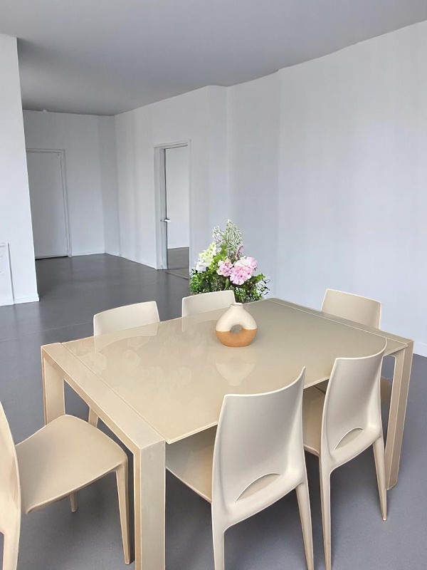 Table à manger, blanche, extensible – Image 2