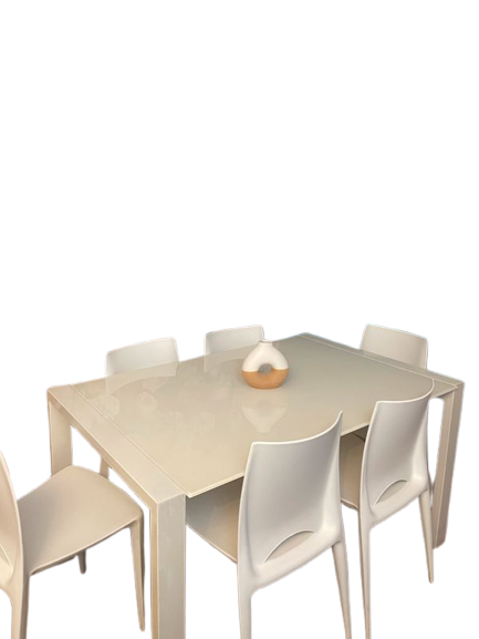Table à manger, blanche, extensible