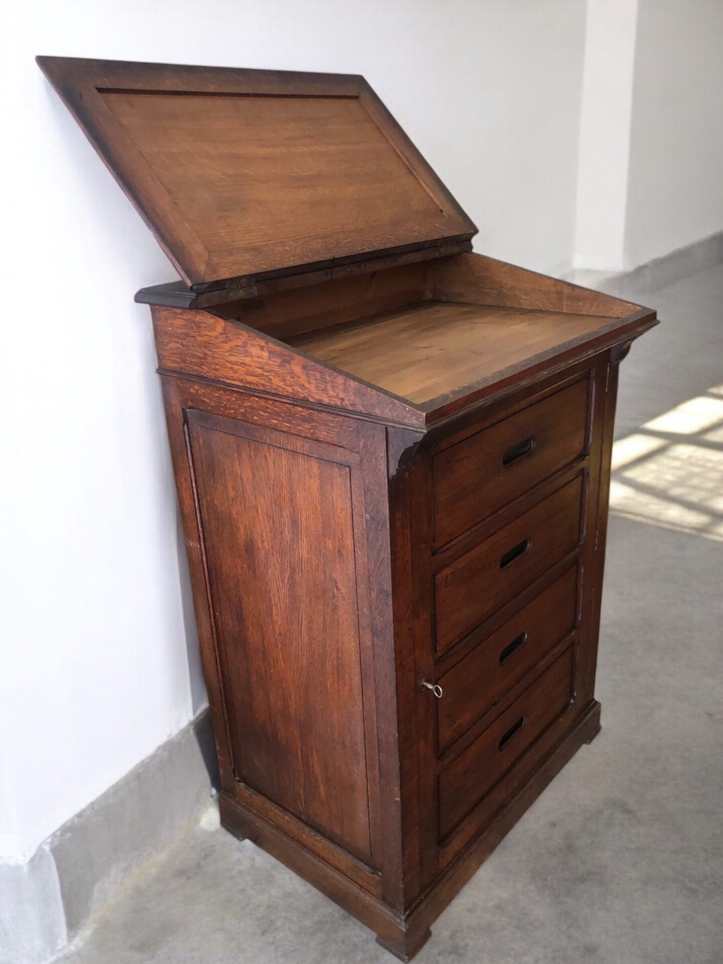 Meuble de métier scriban - écritoire - avec étagères -