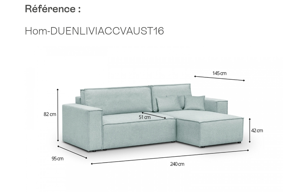 Canapé d'angle convertible HOMIFAB – Image 4