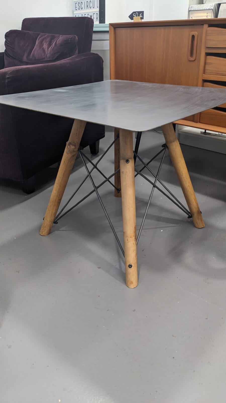 Table basse custom metal et bois – Image 2