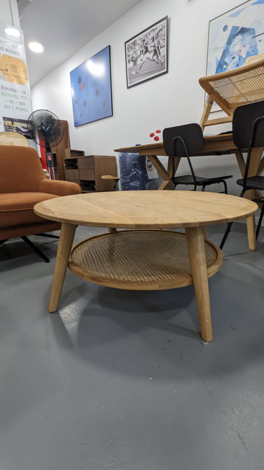 Table basse chêne et cannage ANNOT – Image 2