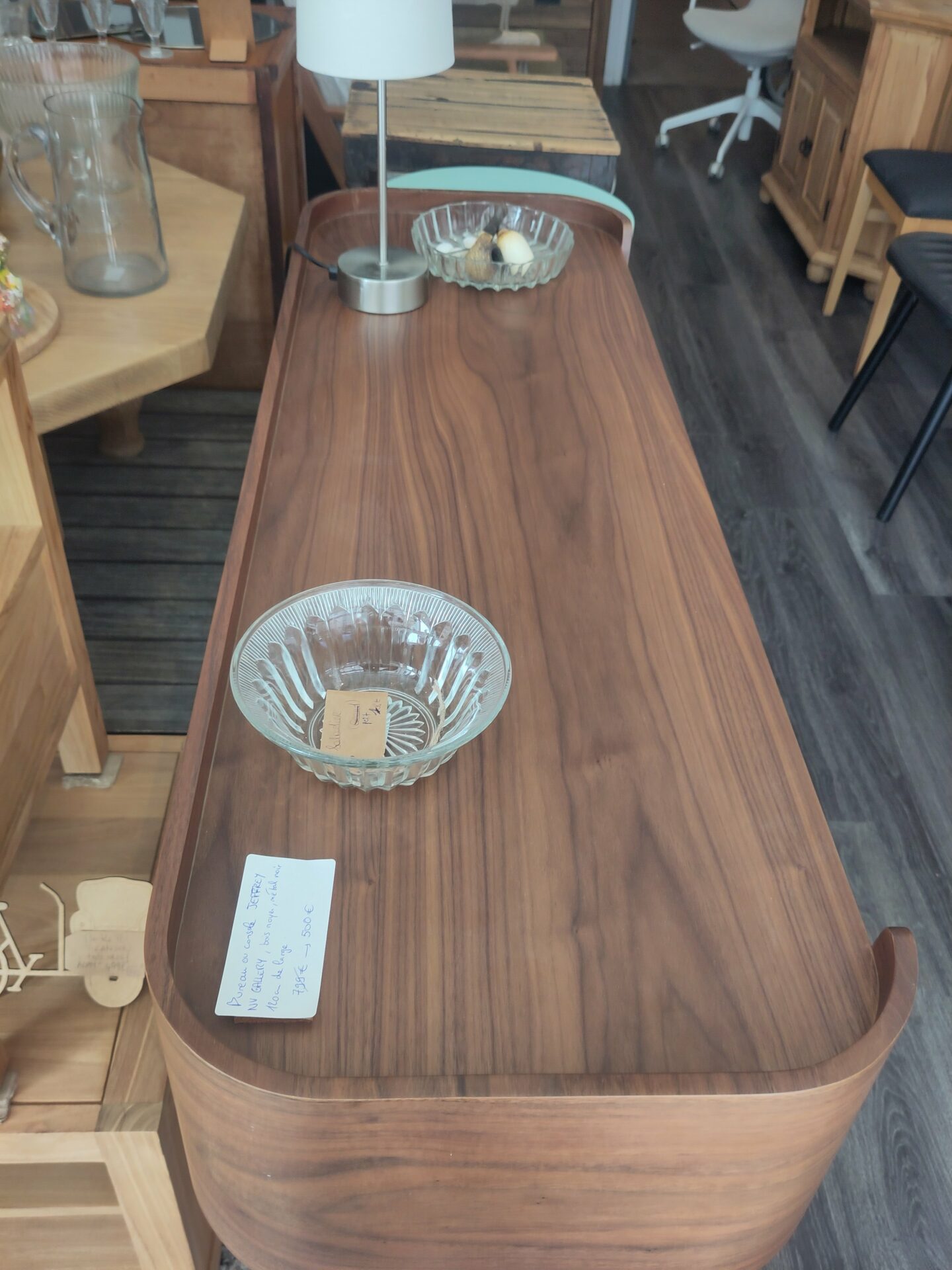 Bureau console JEFFREY noyer et métal noir – Image 6
