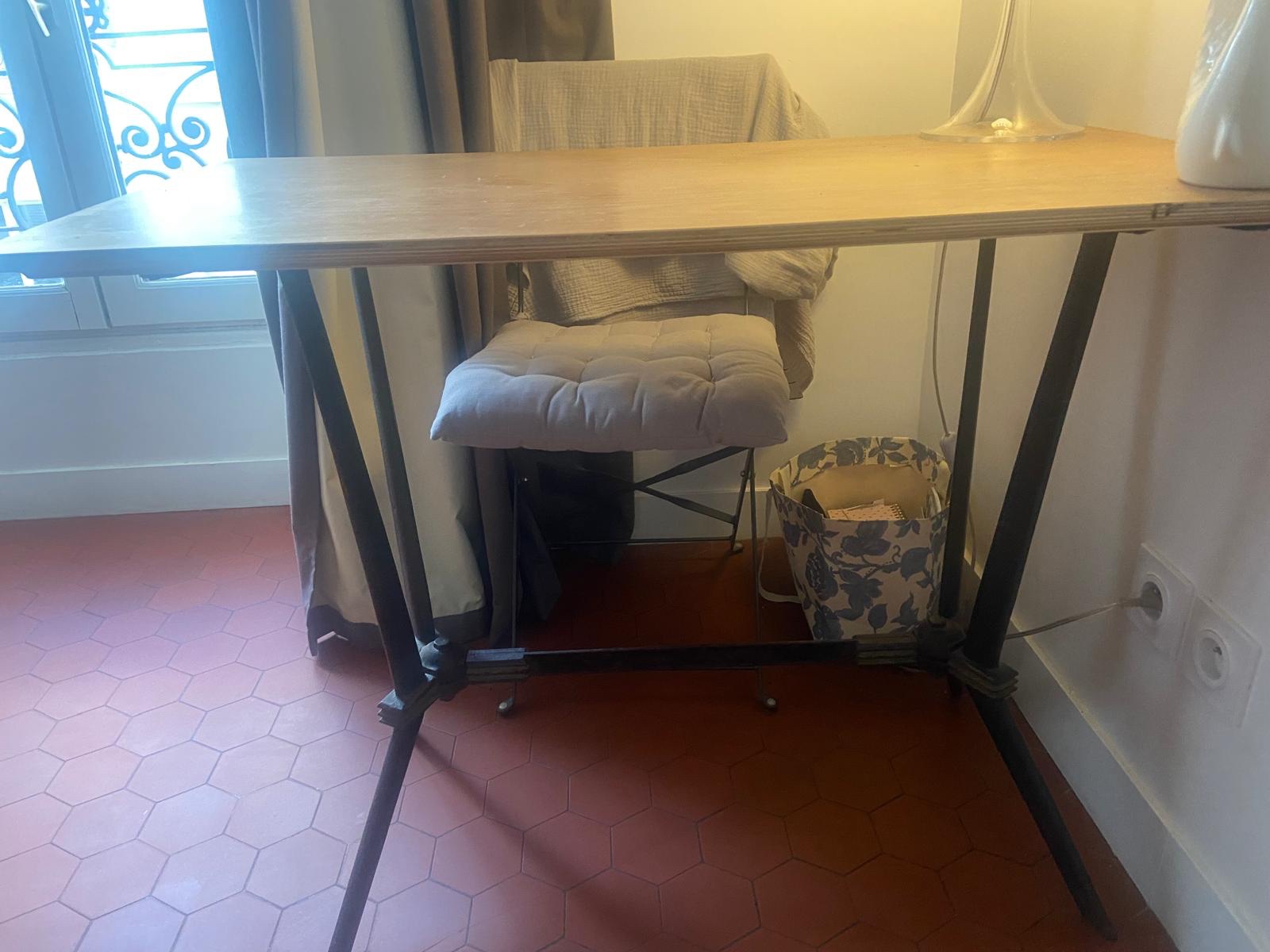 Table de salle à manger / Bureau rectangulaire pied métal Art nouveau – Image 7
