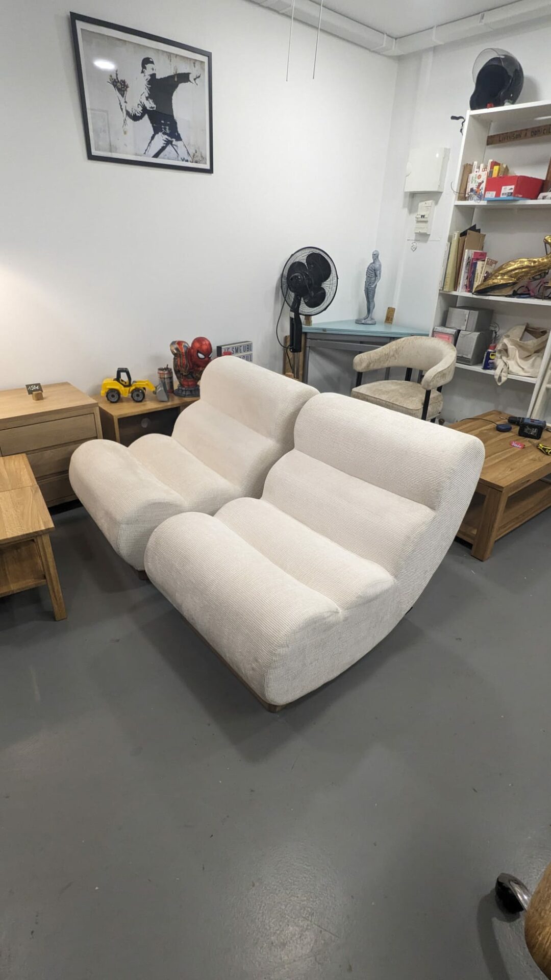 Paire de fauteuils COSY blanc bouclette – Image 2