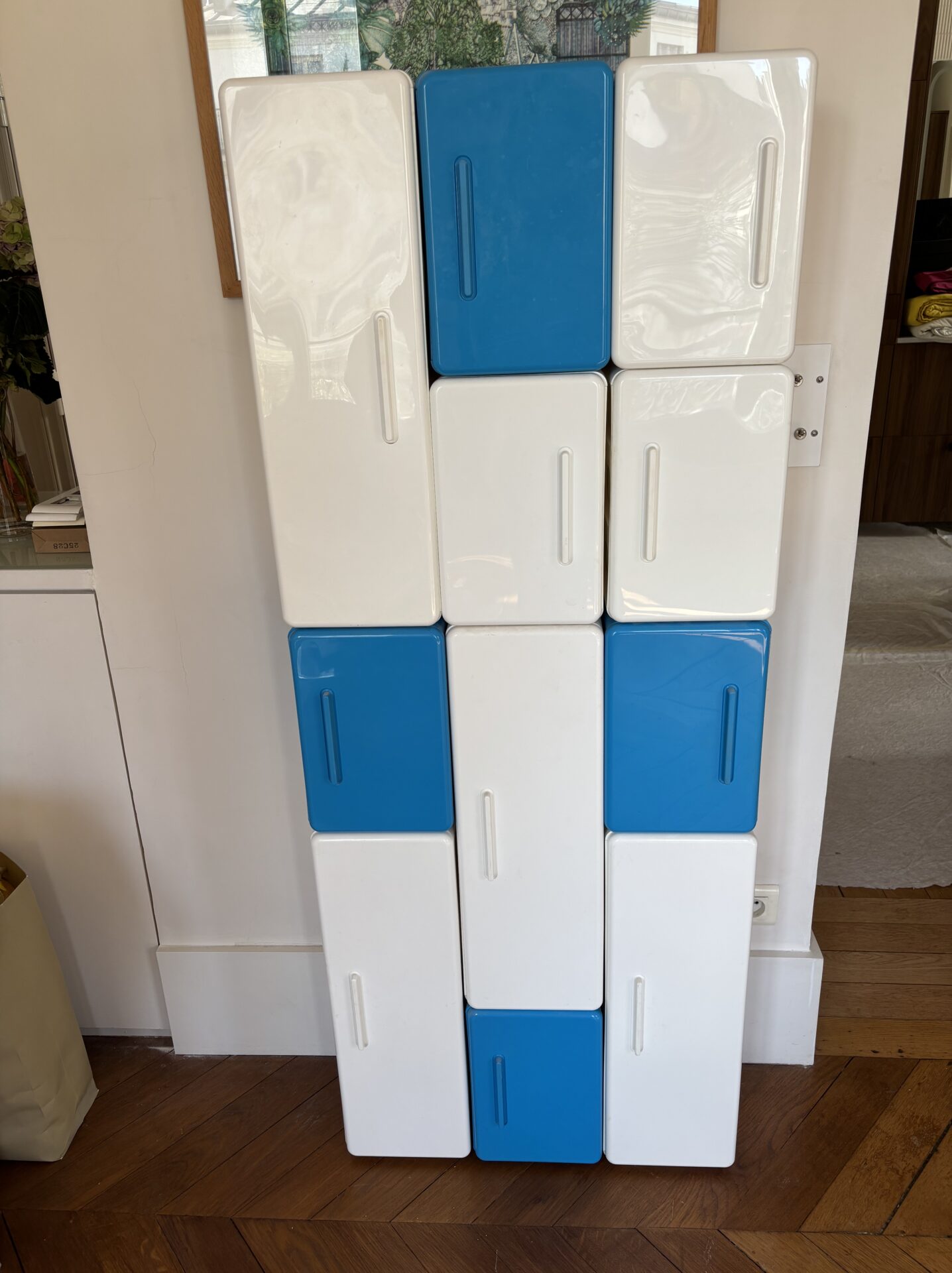 Meuble module ikea vintage osb bleu et blanc – Image 2