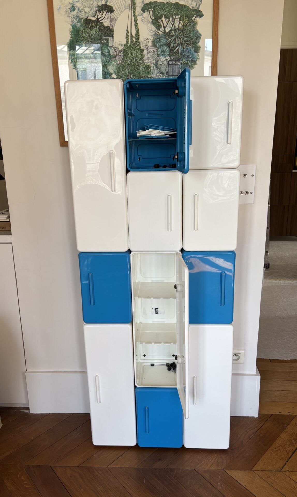Meuble module ikea vintage osb bleu et blanc – Image 3