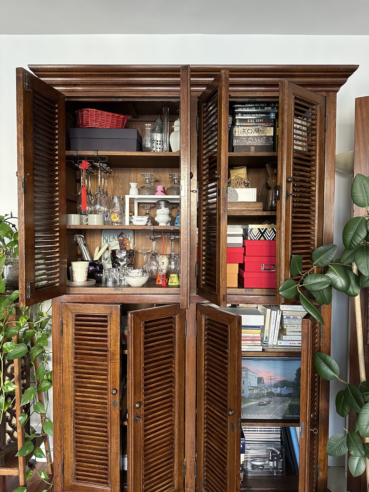 Armoire Bibliothèque Vaisselier avec ses portes persiennes – Image 2