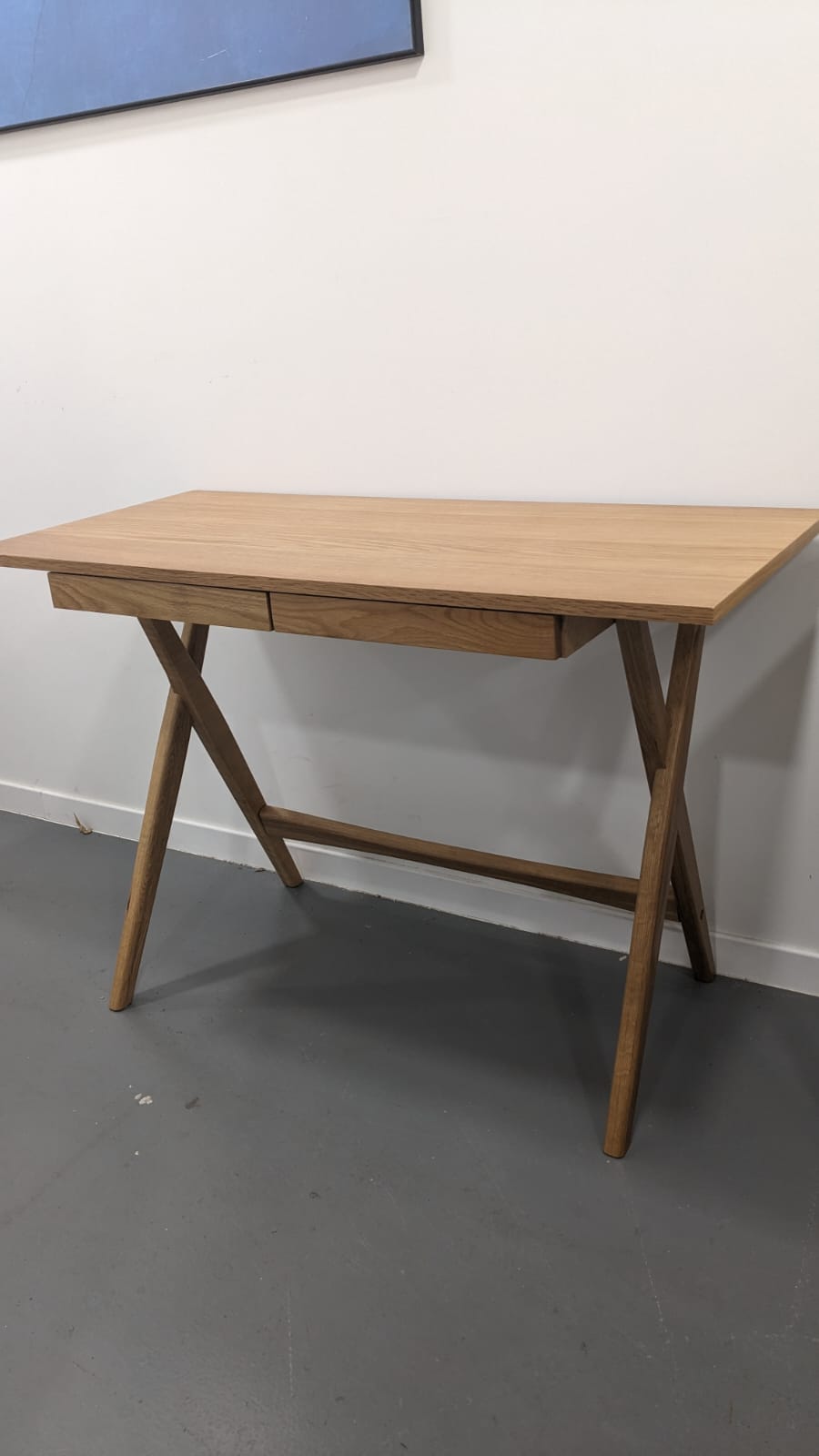 Bureau en chêne L110cm - bois clair – Image 2