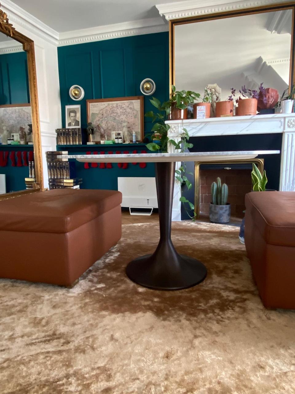 Table de salle à manger marbre blanc de Carrare – Image 6