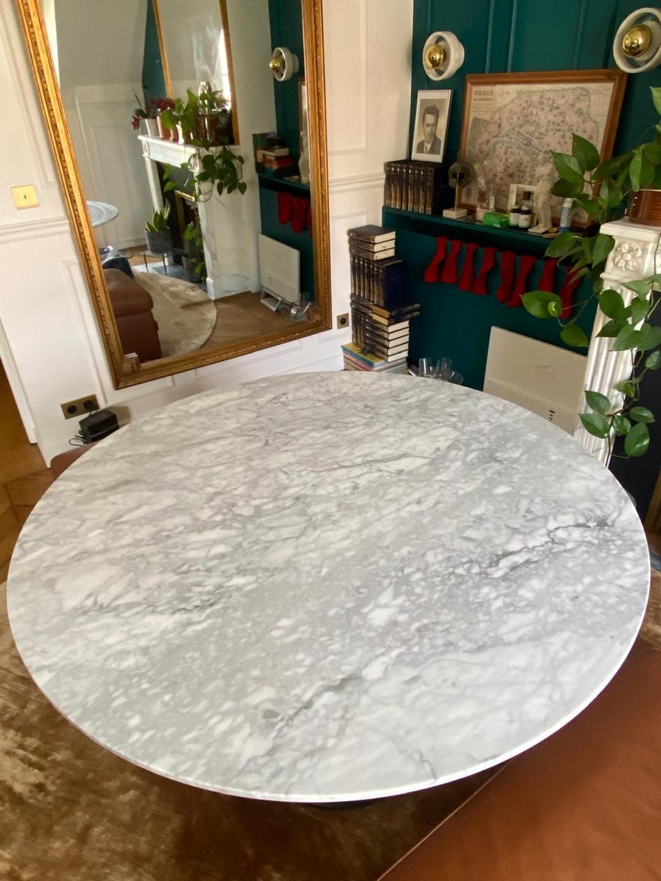 Table de salle à manger marbre blanc de Carrare – Image 5