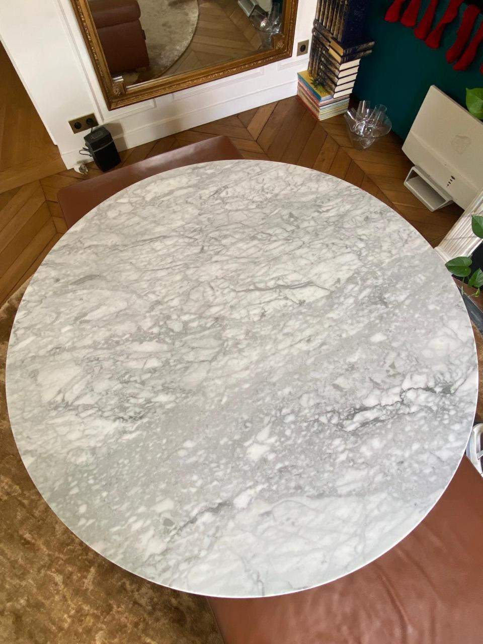 Table de salle à manger marbre blanc de Carrare – Image 2