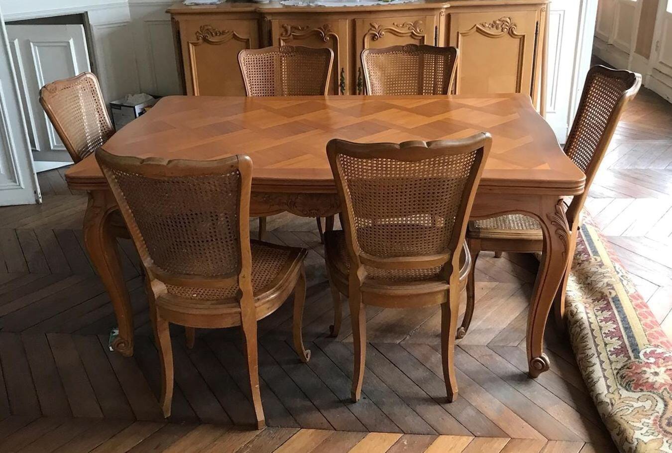 Table de salle à manger avec rallonges en merisier – Image 2