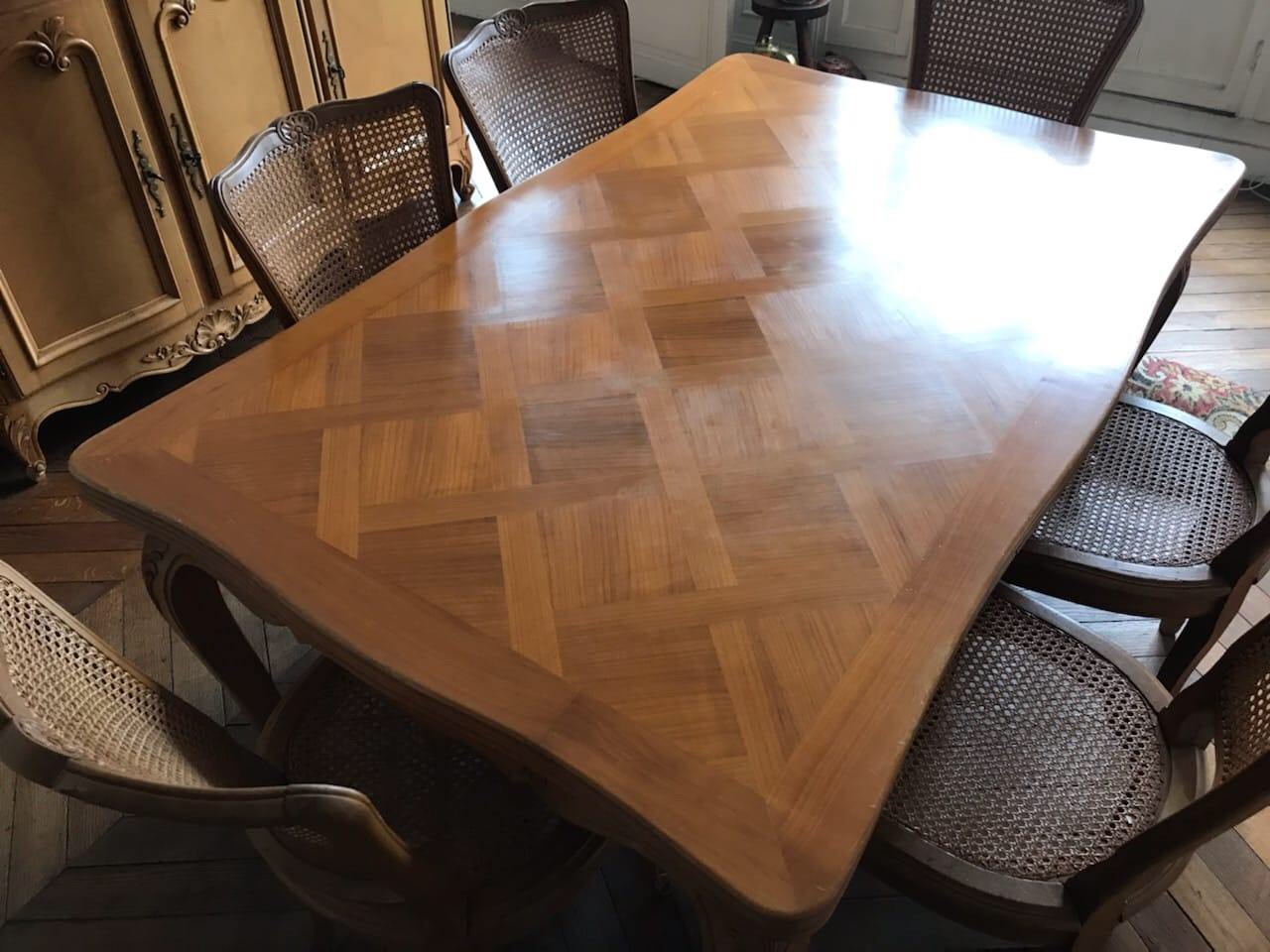 Table de salle à manger avec rallonges en merisier – Image 3
