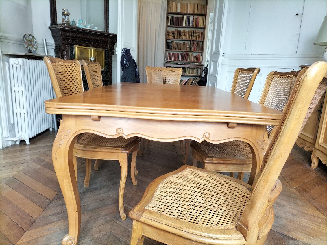 Table de salle à manger avec rallonges en merisier – Image 5