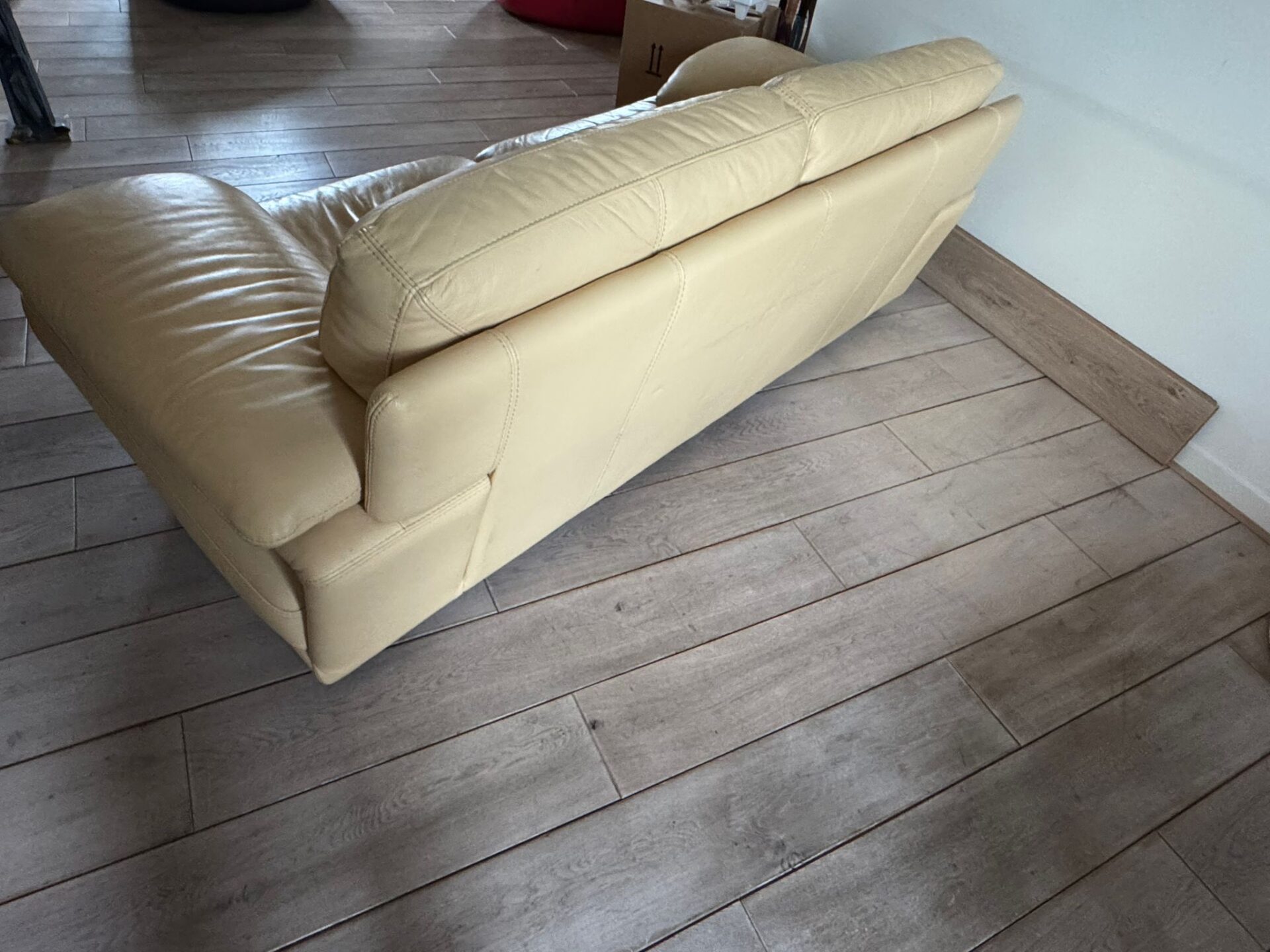 Canapé 3 places cuir beige NATUZZI – Image 3