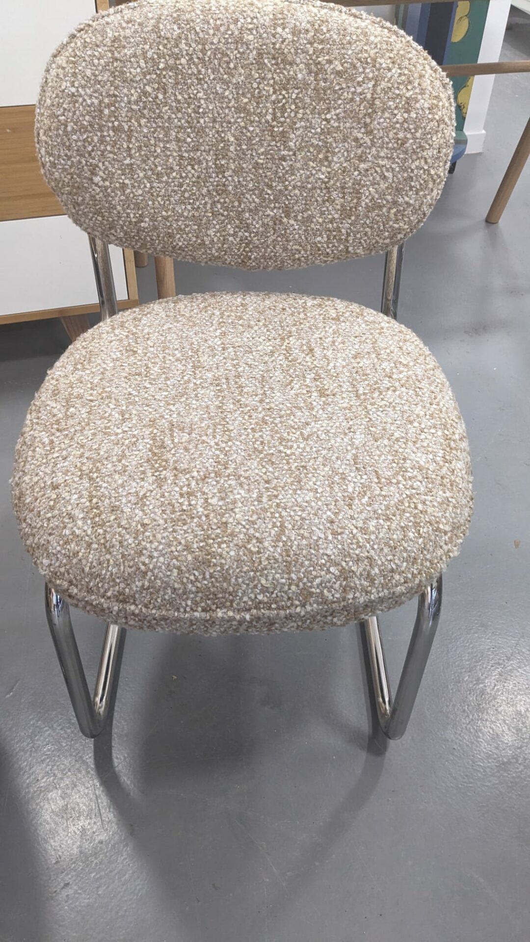 2 Chaises AMBERTA, Tweed marron caramel & Beige macchiato – Image 4