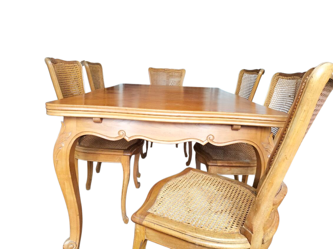 Table de salle à manger avec rallonges en merisier – Image 6