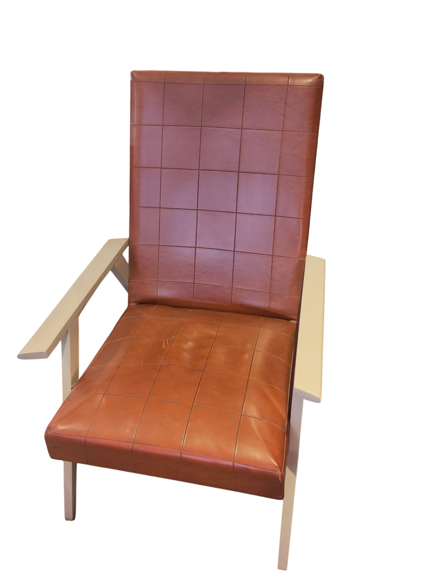 Fauteuil vintage skaï marron