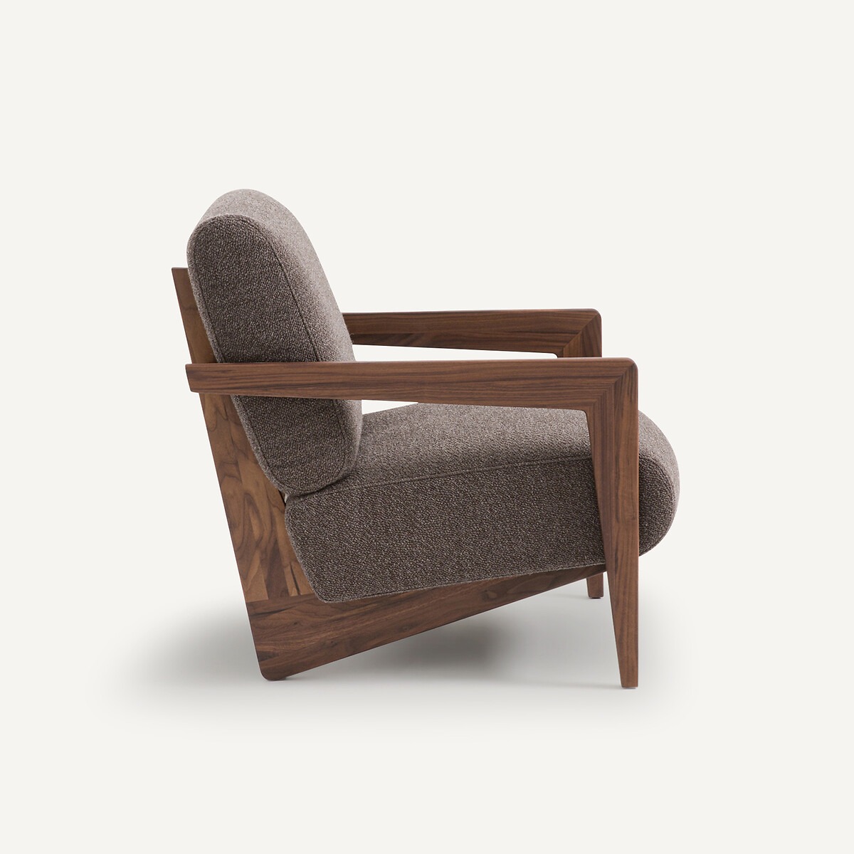 Fauteuil noyer massif et bouclette, Izag – Image 4