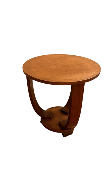 Table d’appoint ronde en bois style art déco