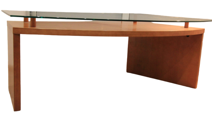 Bureau arrondi et son plateau de verre – Image 3