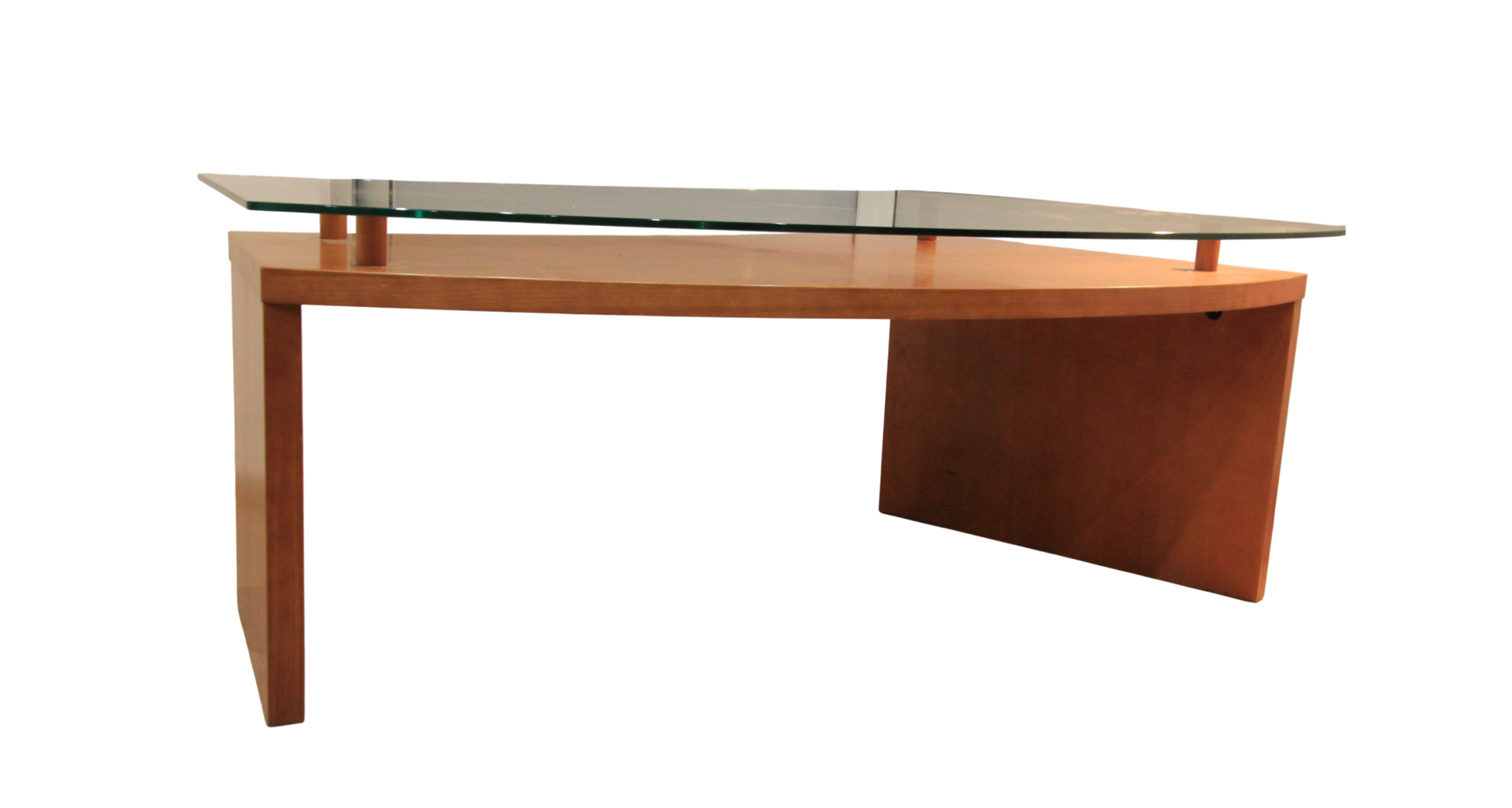 Bureau arrondi et son plateau de verre – Image 2