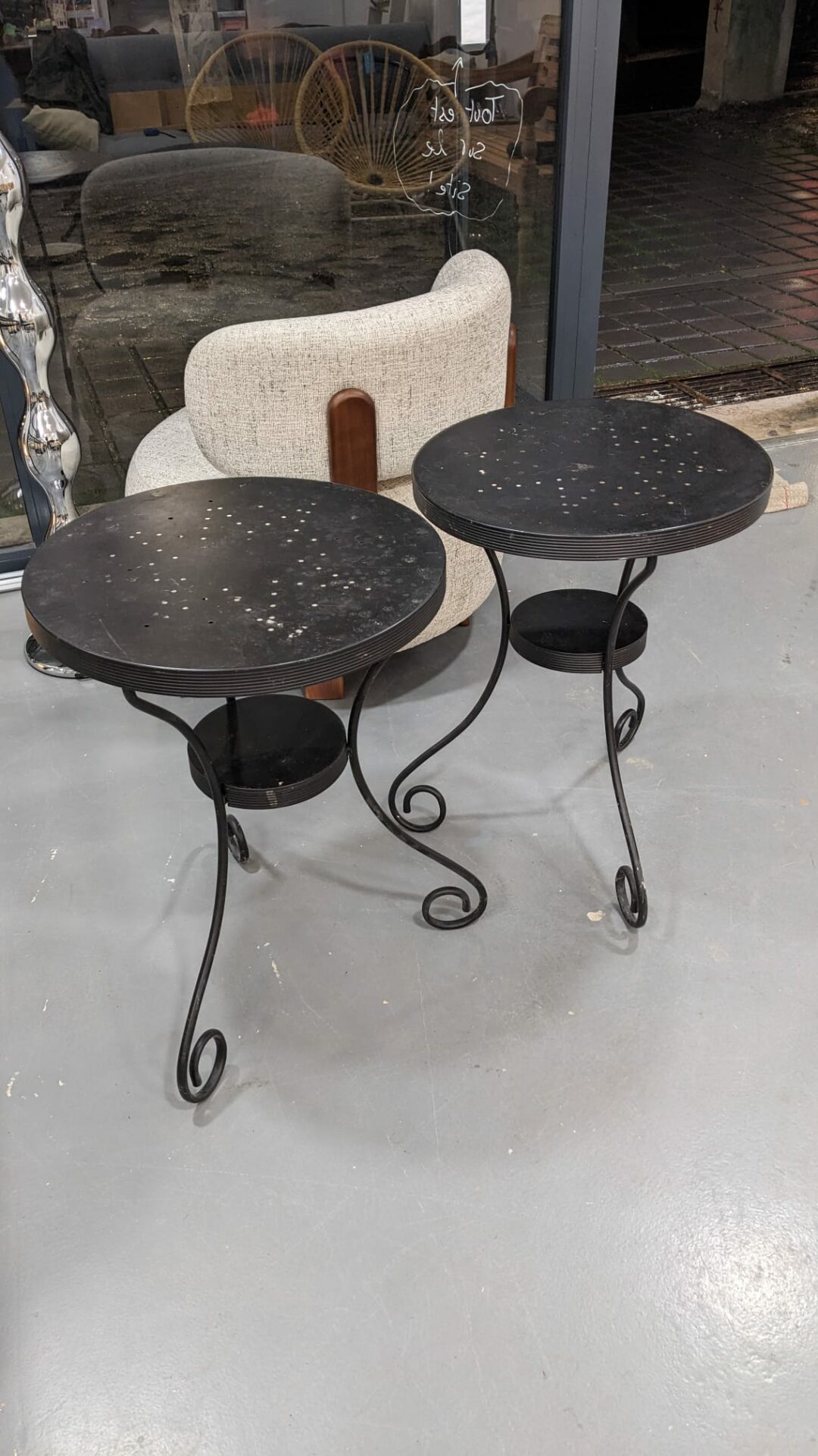 Paire de guéridons en fer Ikea vintage – Image 2