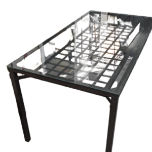 Table en verre et acier vintage Ikea 90′