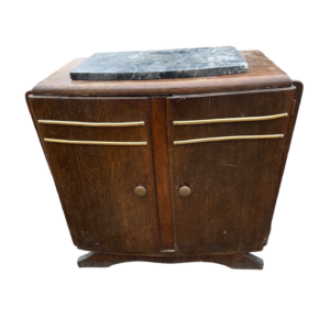 Table de chevet / meuble d’appoint plateau marbre style Art Déco
