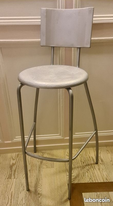 Tabouret Bar Vintage Années 80 avec dossier – Image 2