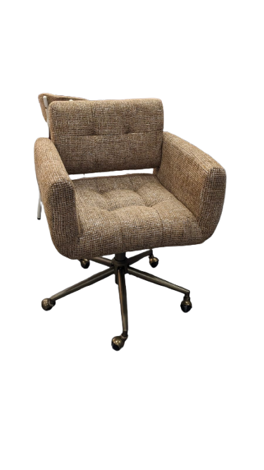 Chaise de bureau, Tweed & métal doré VALERIA
