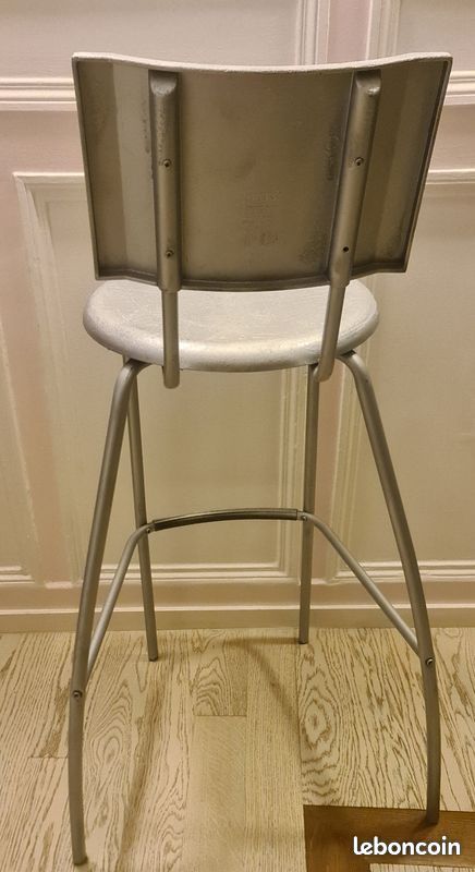 Tabouret Bar Vintage Années 80 avec dossier – Image 3