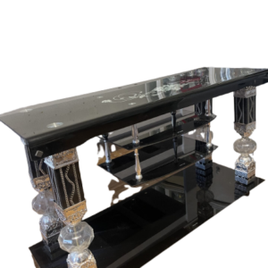 Meuble TV en verre noir