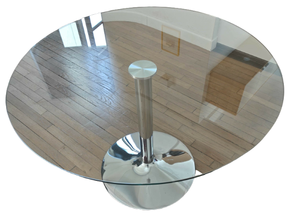 Table à manger en verre et chrome LA REDOUTE