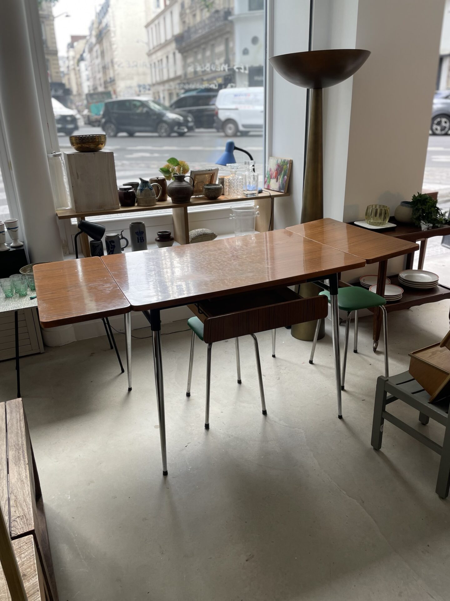 Table Formica marron extensible 4-8 personnes années 60/70 – Image 5