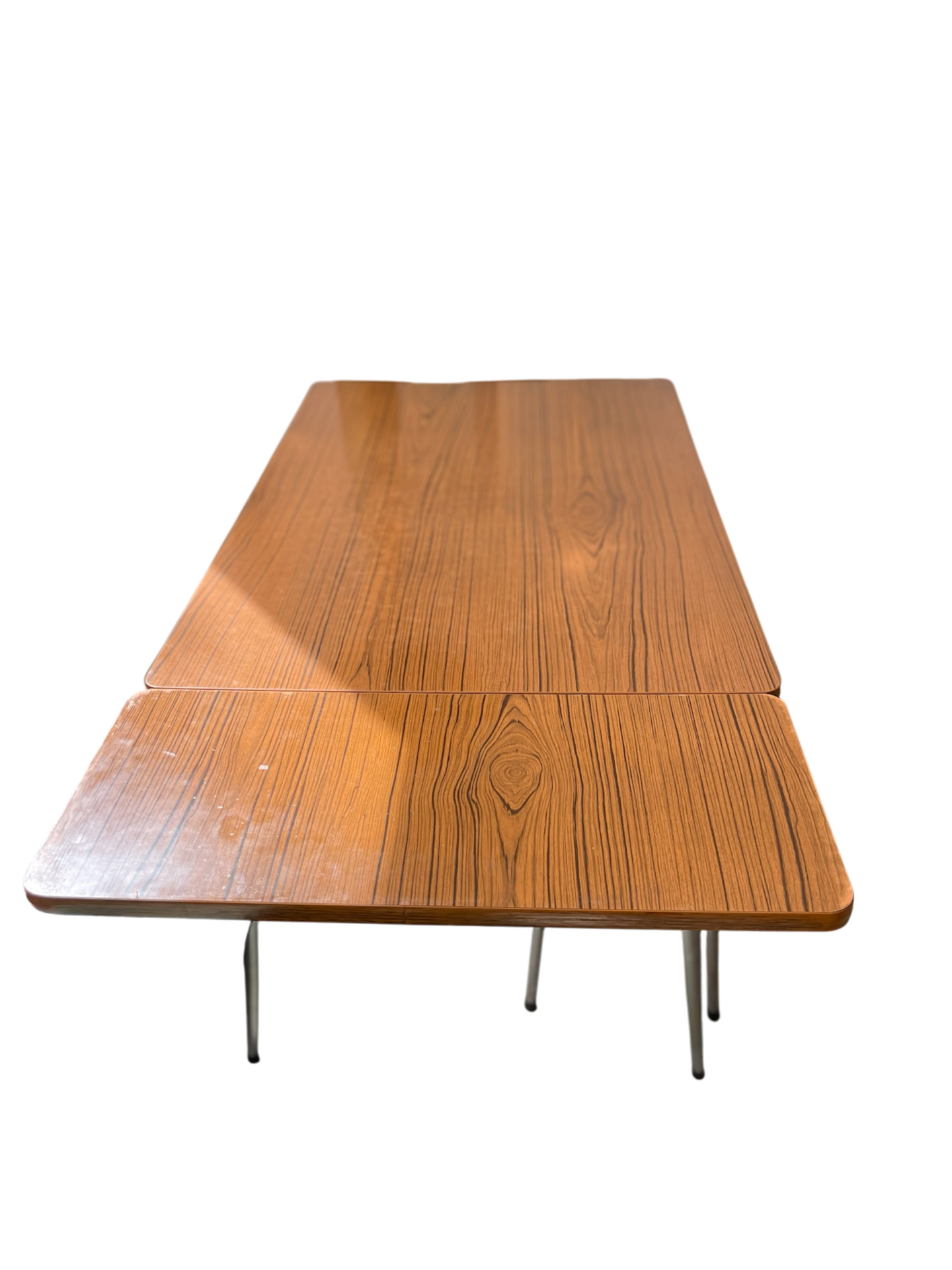 Table Formica marron extensible 4-8 personnes années 60/70