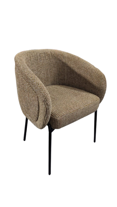 Chaise Volta, Tweed jaune & metal noir