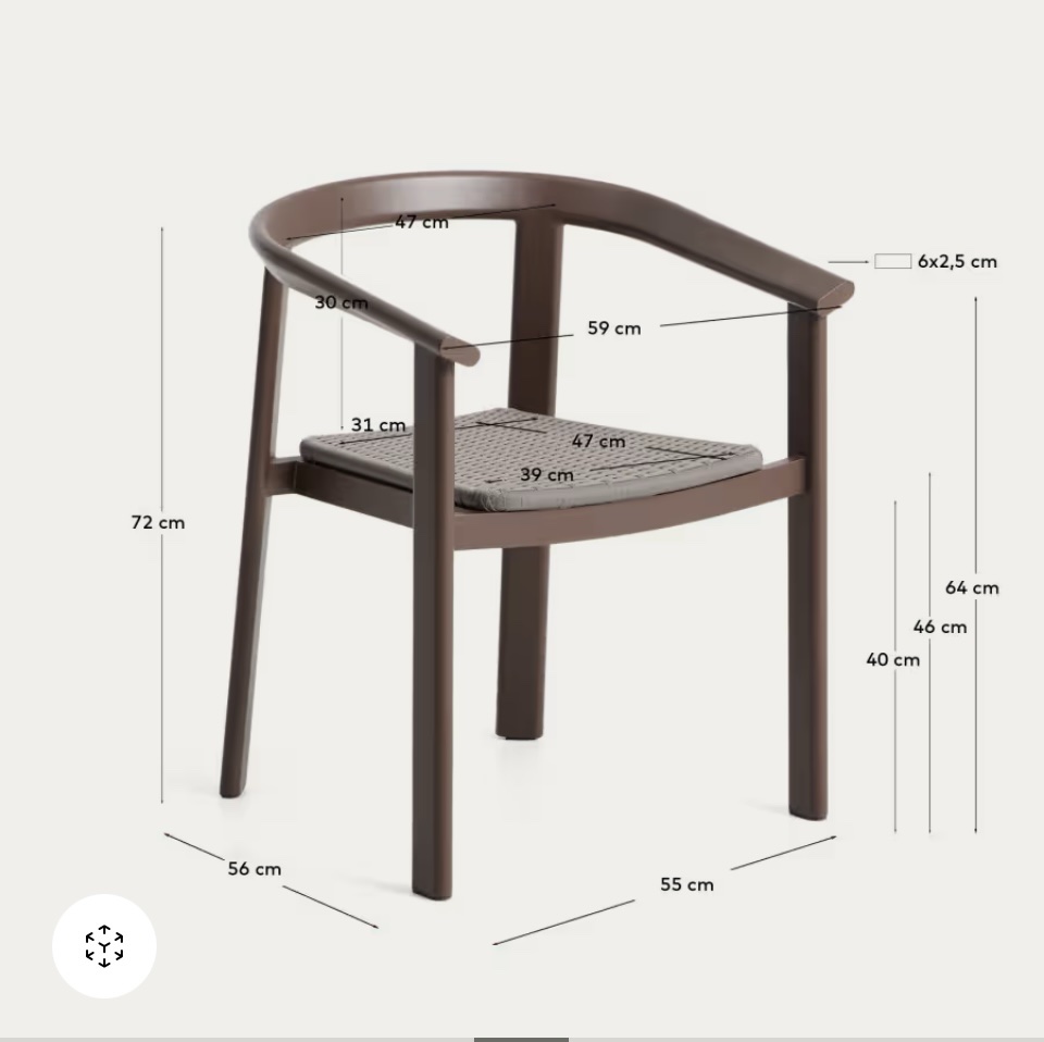 Chaise fauteuil en alu et corde (intérieur - extérieur) – Image 8