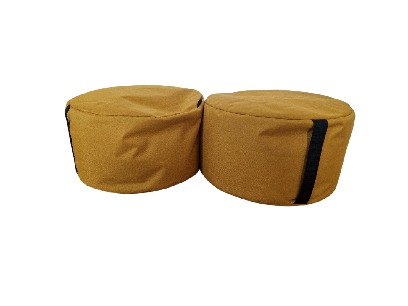 Paire de pouf jaune